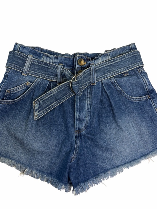 We The Free Pants - Free People We The Free Indigo Blue Paperbag Denim Shorts with Belt